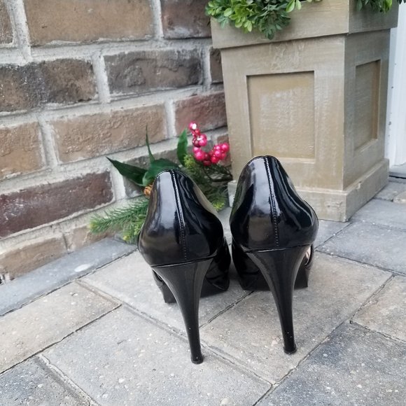 Marc Fisher Black Open Toe Pumps - Picture 3 of 8